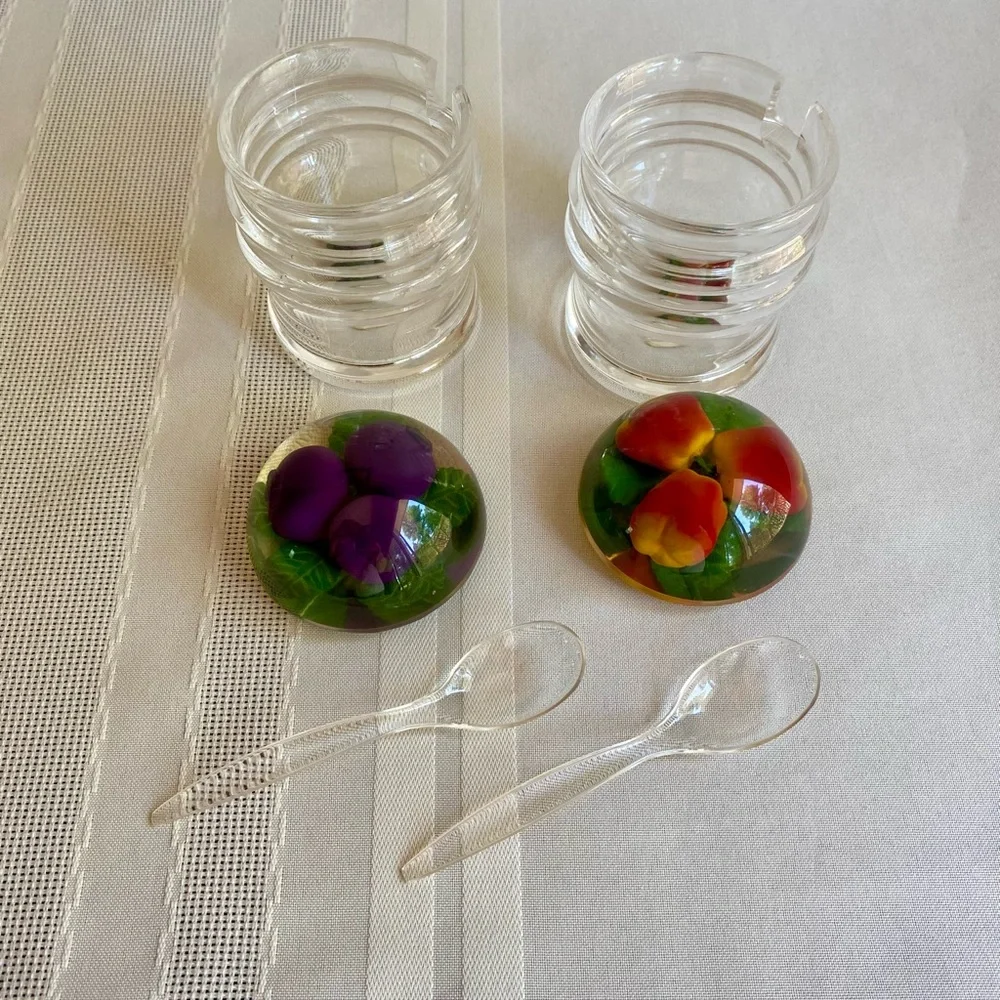 Vintage Acrylic Condiment Set Lucite - Picture 14 of 16